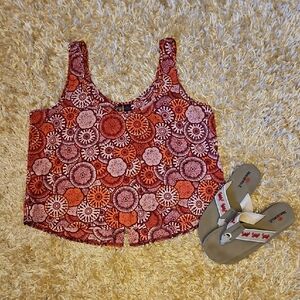 Full Tilt Red Graphic Tank Top